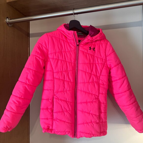 Girls Under Armour Storm Gold Gear Winter Jacket with hood - Picture 1 of 6